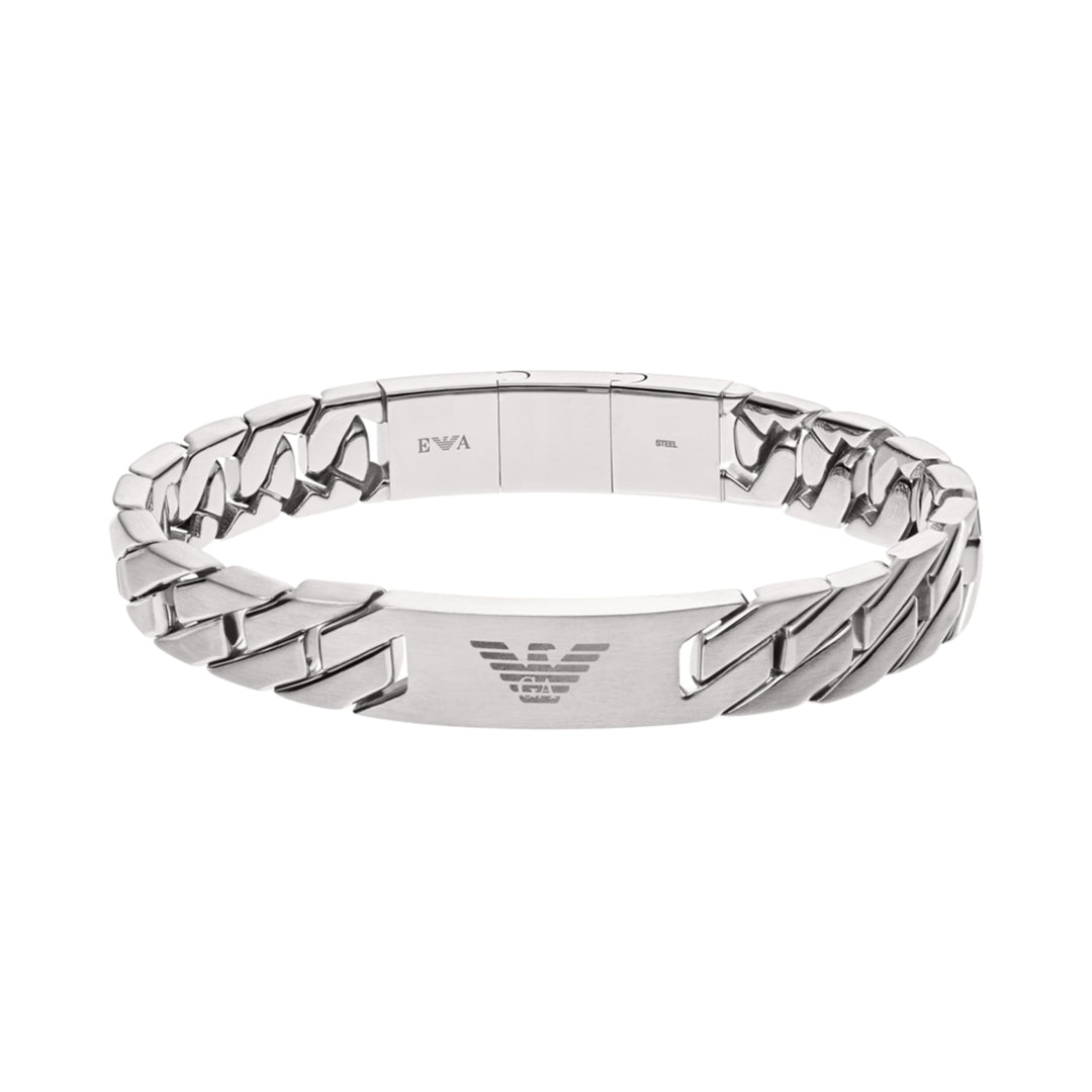 Emporio Armani Armband Für Männer Heritage, 18,50 Cm +/-1,00 Cm Silbernes Edelstahlarmband, EGS24350
