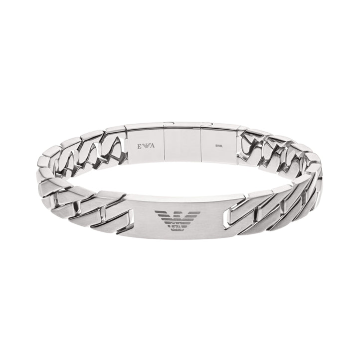 Emporio Armani Armband Für Männer Heritage, 18,50 Cm +/-1,00 Cm Silbernes Edelstahlarmband, EGS24350