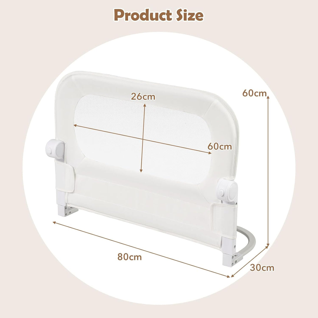 FANTASK Bettgitter klappbar, 80 x 60 cm, Kinderschutzgitter mit U-förmigem Gestell & Gurt, Bettschut