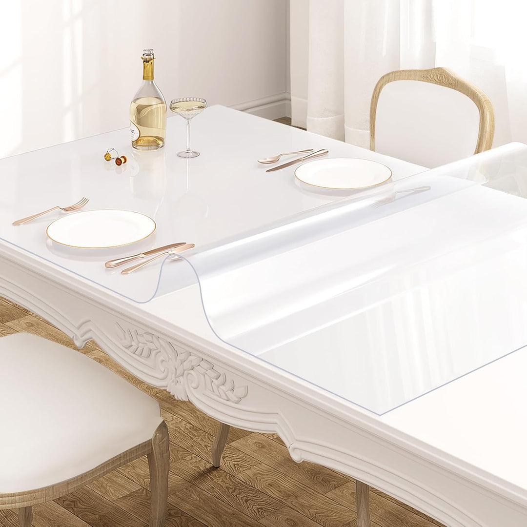 WOLTU Tischfolie 1 mm Tischdecke transparent wasserdicht, Tischschutz Folie abwaschbar, durchsichtig