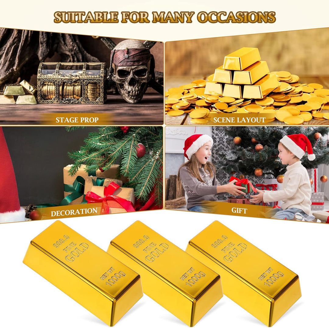 Gadpiparty 5 Stück Riegel Ziegel Barren Glitzernde Film-Requisite Simulierte Geschenkboxen Süssigkei