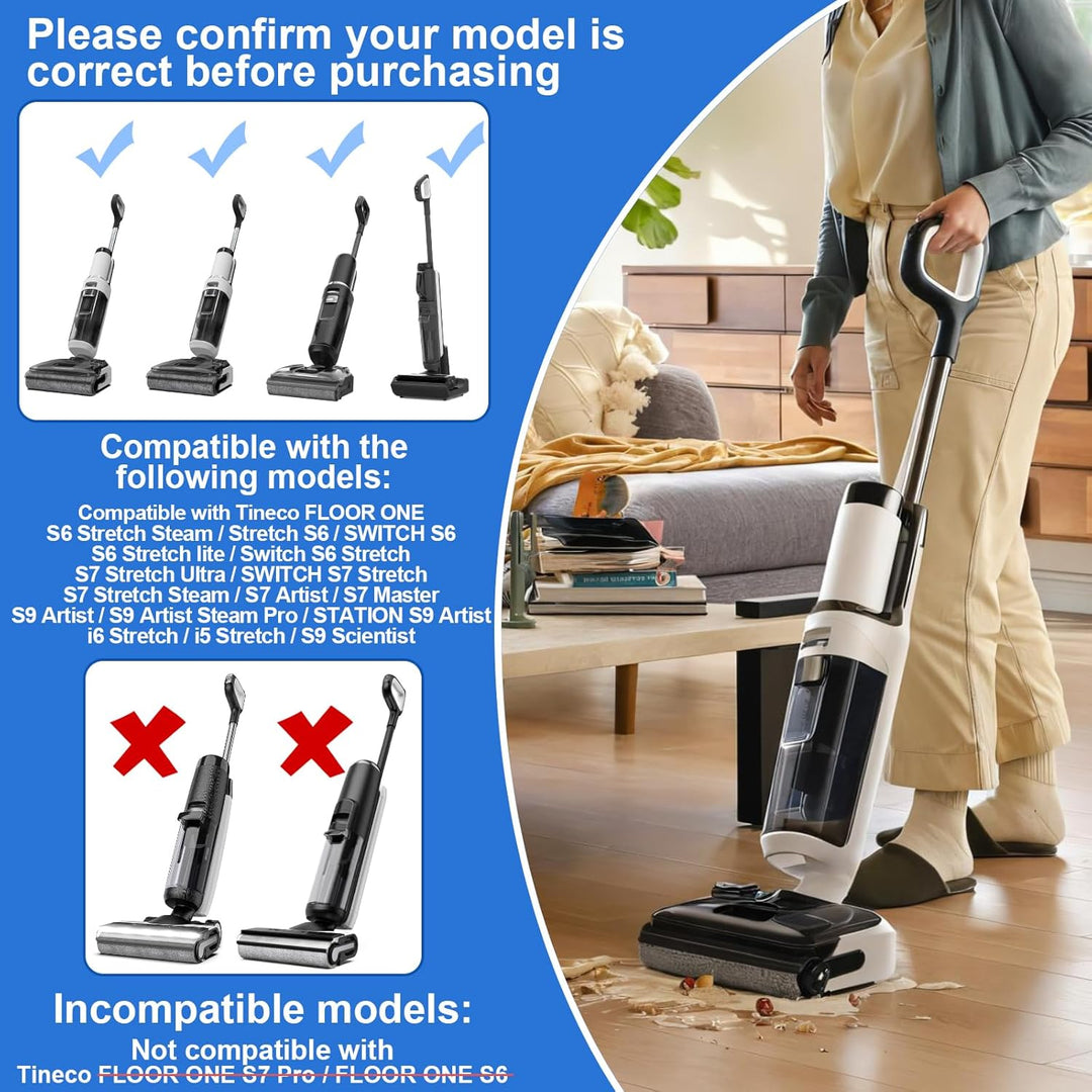Ersatzbürstenrolle und HEPA-Filter passend für Tineco Floor One S7 Stretch Ultra/S7 Artist/S7 Master