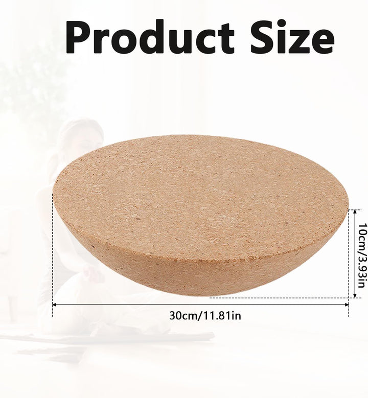 Balance Board Kork Halbkugel, Trainingshalbkugel Kork Halbkugel, Balance Trainer Ø30 cm aus Naturkor