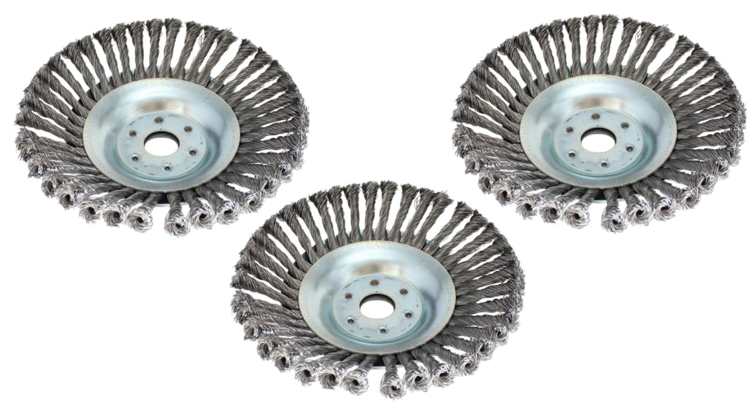 SECURA 3X Bürstenkopf Unkrautbürste für Motorsense Freischneider 25,4mm Bohrung 200mm Ø 3 200mm, 3 2