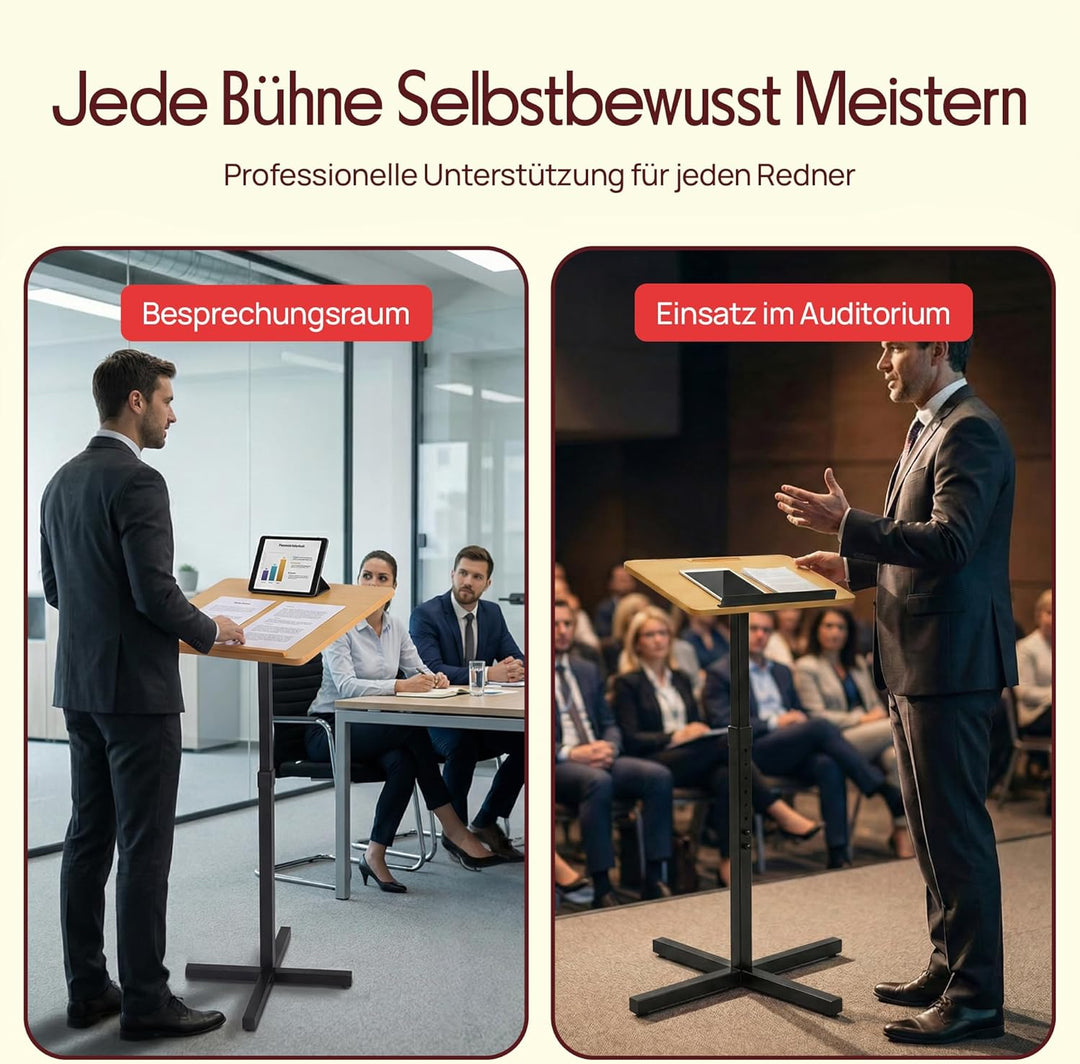 Pyle Stehpult Höhenverstellbar – Mobiler Laptopständer & Stehtisch für Büro, Bühne oder Präsentation