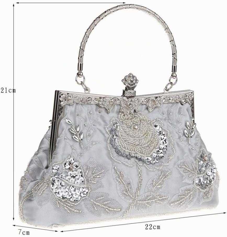 Ro Rox Marie Vintage 1920er Flapper Gatsby Peaky Blinders Party Abendhandtasche Schwarz, Schwarz