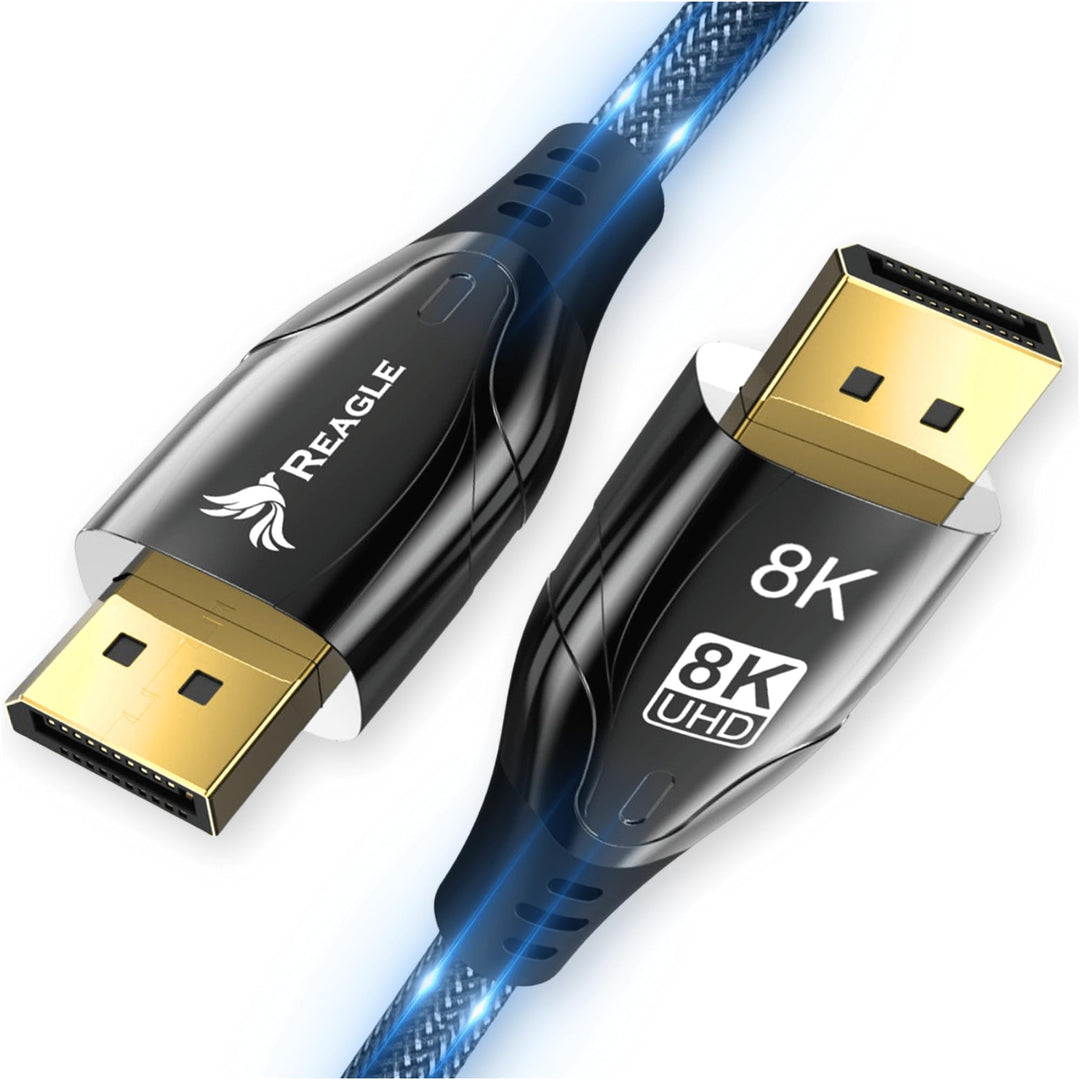 Reagle DisplayPort Kabel 1.4 DP 8K@60Hz 4K@144Hz 2K@240Hz, FreeSync, G-Sync Display Port für Gaming