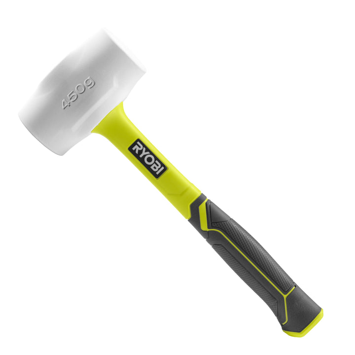 Ryobi RHHM450W Fiberglas-Gummihammer, 450 g, Weiss