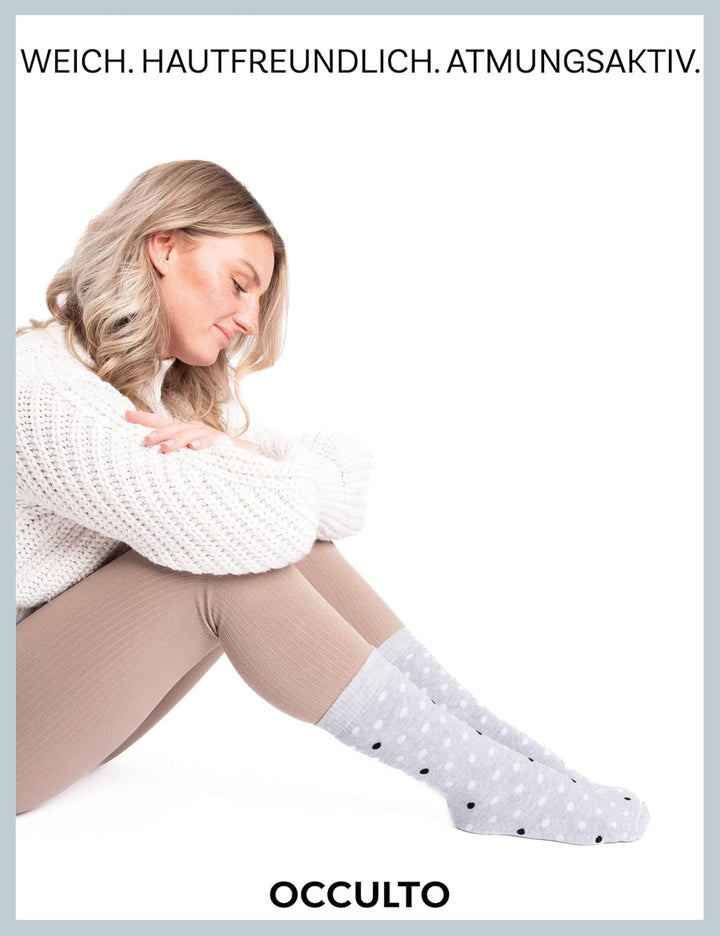 Occulto Damen Warme Thermosocken 6er Pack (Modell: Smilla) 35-38 Grau-punkte, 35-38 Grau-punkte