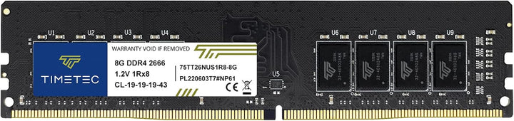 Timetec 8 GB DDR4 2666 MHz PC4-21300 Nicht-ECC ungepuffert 1,2 V CL19 1Rx8 Single Rank 288 Pin UDIMM