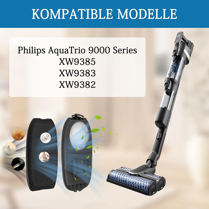2 Stück Filter Zubehör Kompatibel mit PHILIPS AquaTrio 9000 Series XW9383 XW9385 XW9382,Ersatzfilter