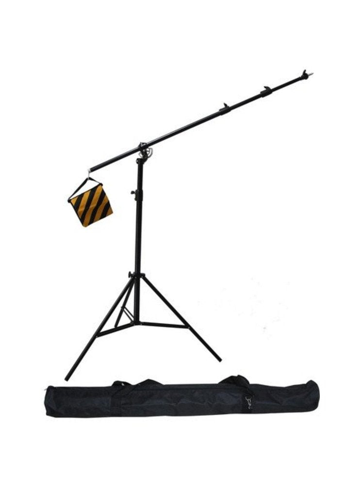 Bresser Fotostudio BR-LB310 Aluminium-Lampenstativ mit integriertem Schwenkarm und Sandsack für hohe