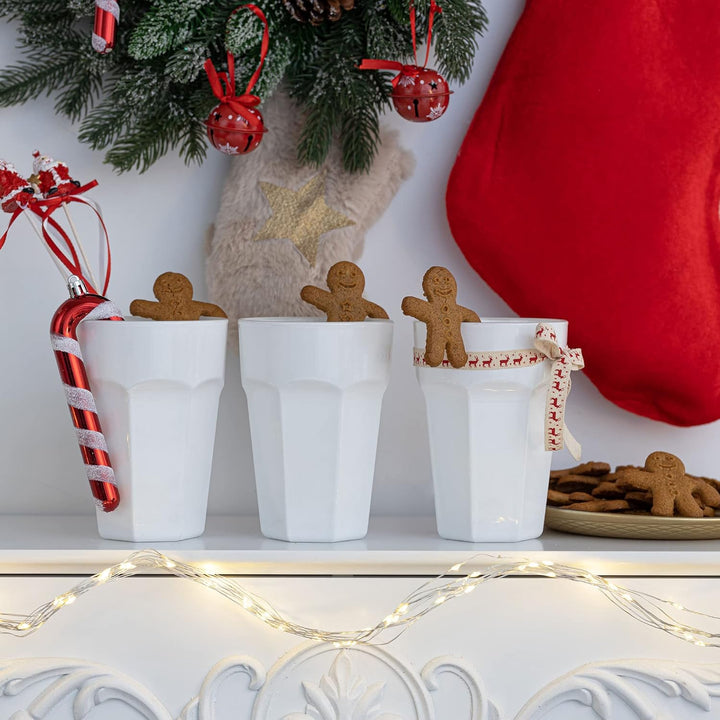 TREND FOR HOME Trinkgläser Bunt 425 ml Eiskaffee Gläser set 6 Teilig Gläser Schwarz Gläser Weiss Coc