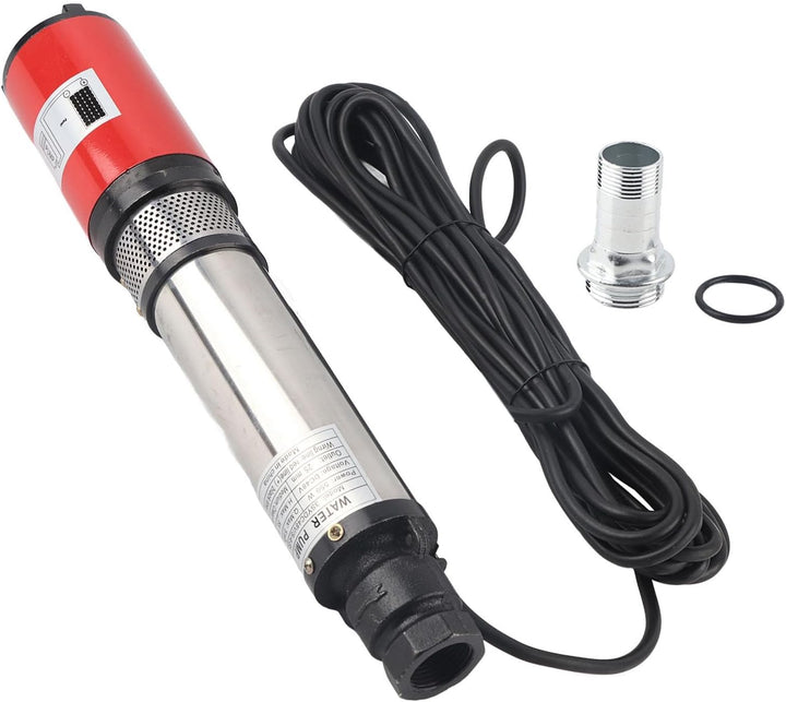 Solar Tauchbrunnenpumpe, 50m DC 48V Tauchpumpe mit Grossem Durchfluss und Hohem Hub, Schwimmendes La