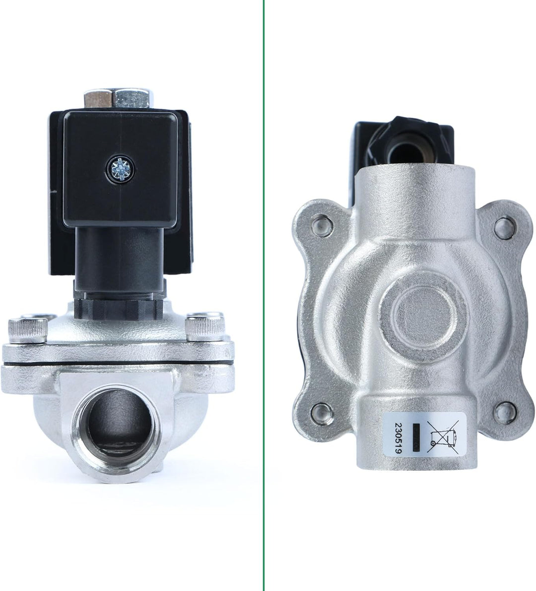 U.S. Solid Solenoid Valve Magnetventil Edelstahl G 1/2" 24V DC Normal geschlossen NC 0-10 bar, venti