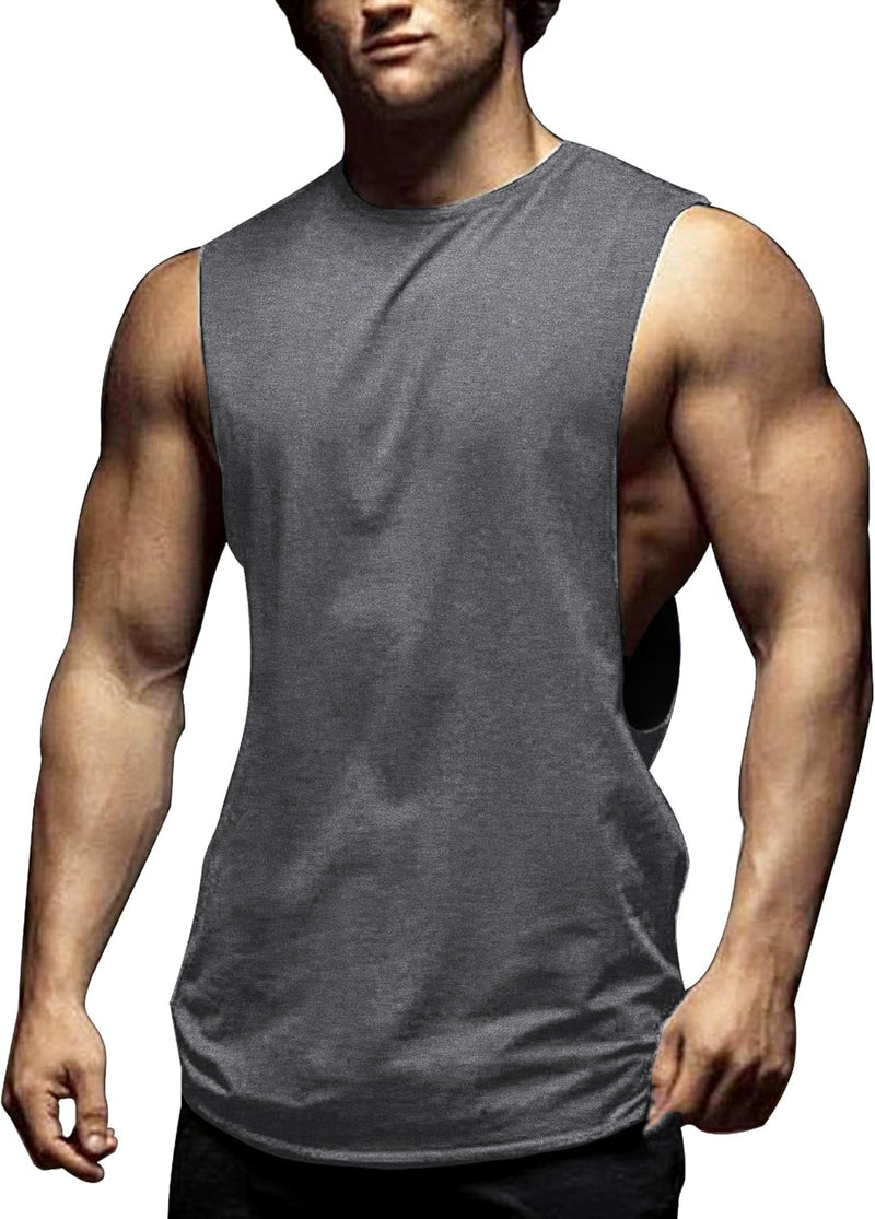 COOFANDY Tank Top Herren Gym Bodybuilding Shirts Ärmellose Muskelshirts Männer S Dunkelgrau(1 Stück)