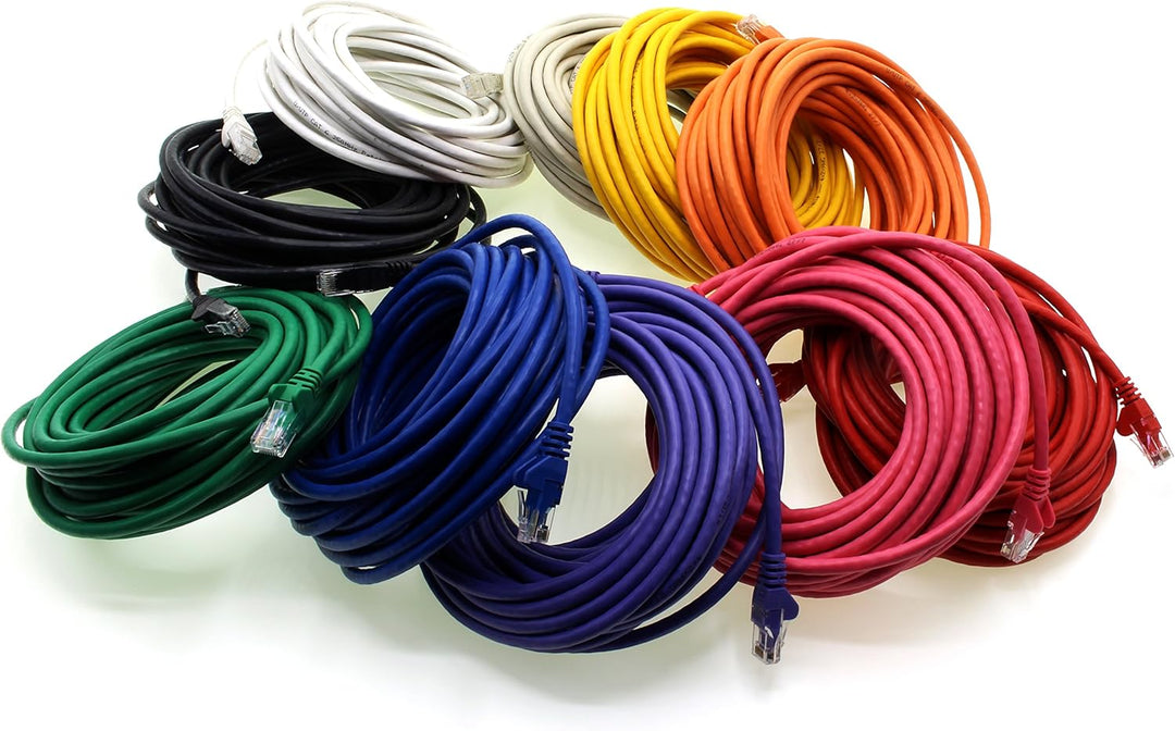 Netzwerkkabel Cat 6 10-Farben - 10m - (Set) - CAT6 Ethernet Kabel Lankabel 1000 Mbits Patchkabel 10,