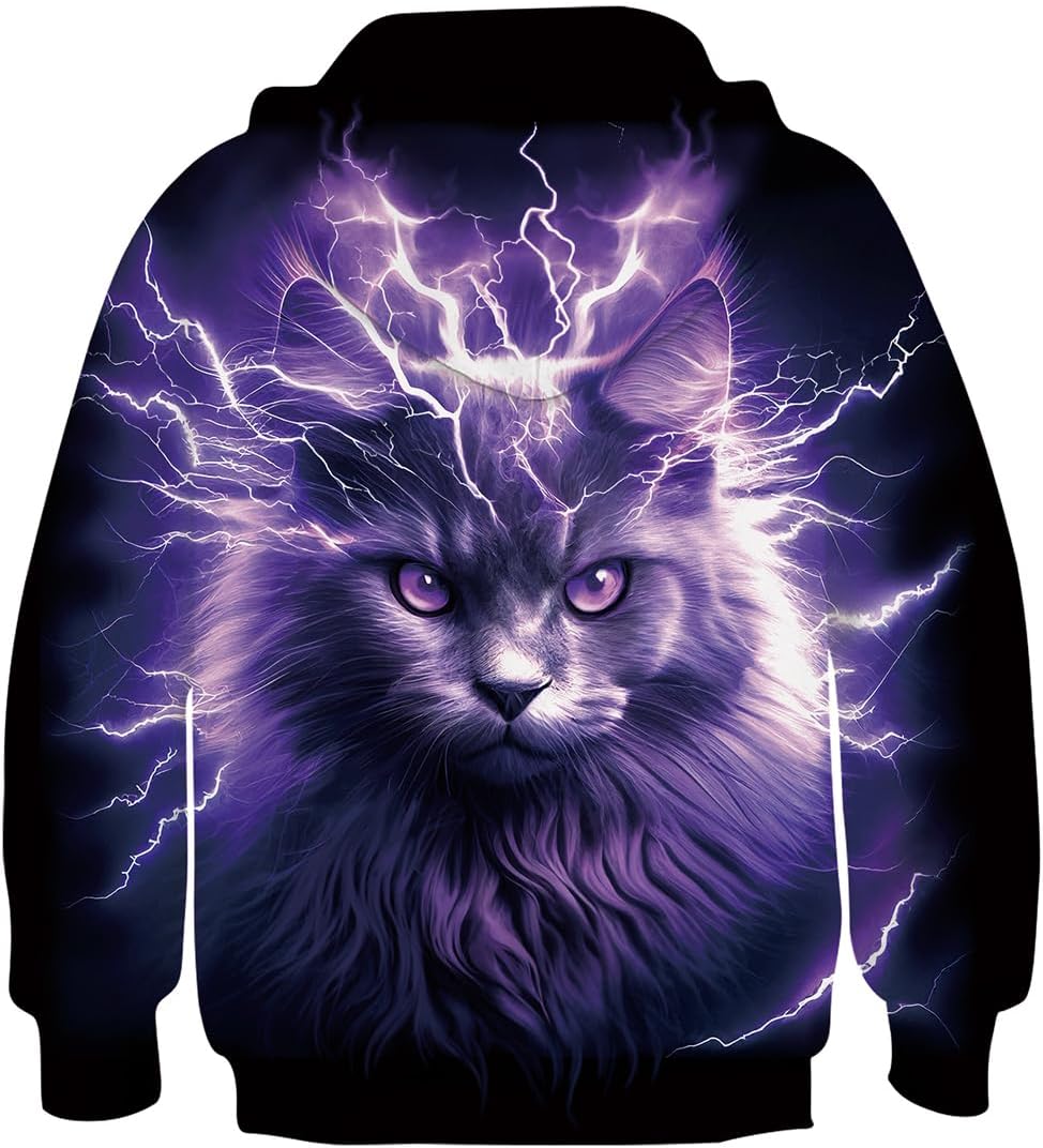 Fanient Kinder Junge Mädchen Hoodies 3D Drucken lebendige Tier Cartoon Grafik Sweatshirt Tasche Pull