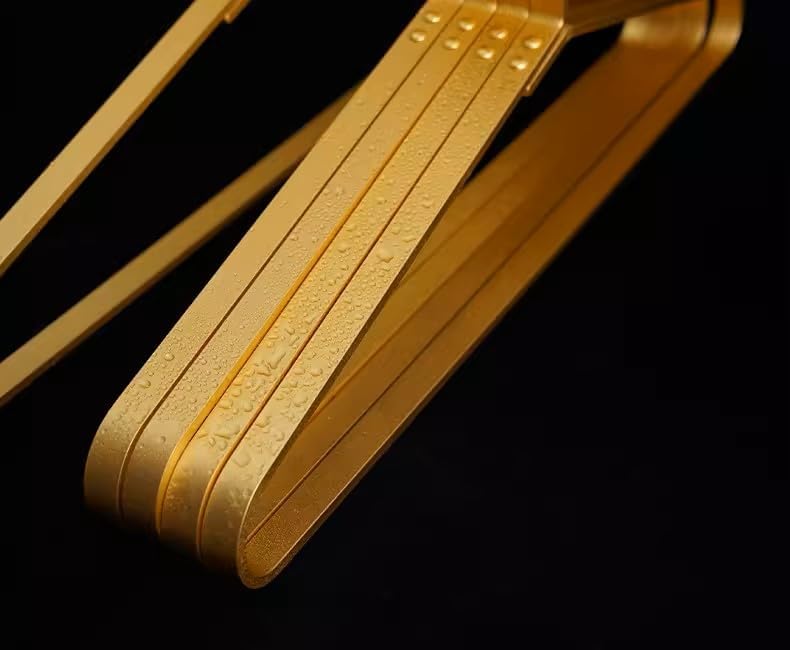 Premium Matte Goldene Aluminium Kleiderbügel 6er-Pack, 45cm Extra Smooth Dual Metall Hemd - Aluminiu