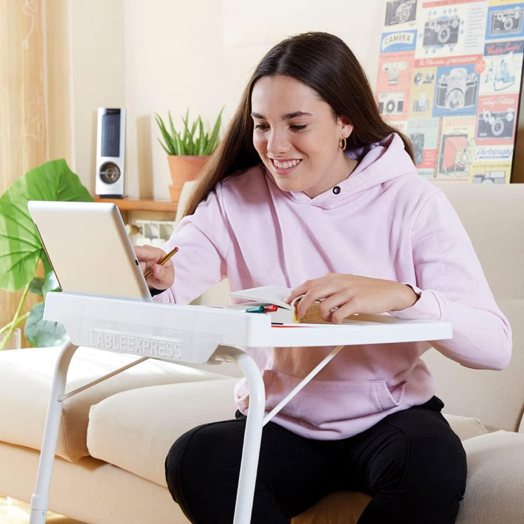 Mediashop Table Express mit Clip LED Lampe | Beistelltisch | Couch-Tisch | Serviertisch | bis 25 kg