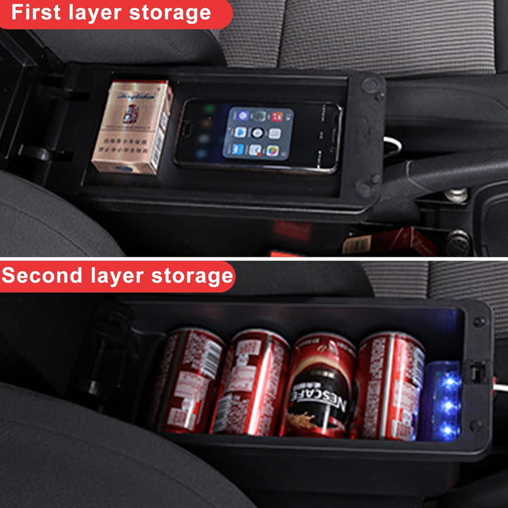 Auto Armlehne Kompatibel mit Golf 6 Mk6 2008-2013 Jetta Mk5 2006-2011 Vento Wagon 2009 2010 Doppelsc