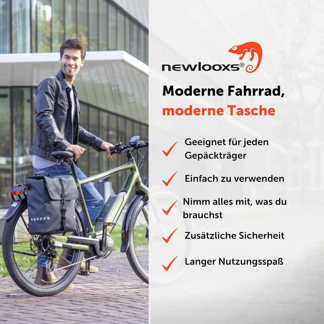 New Looxs Odense Single Enkele Fietstas, Black, 17,5 Liter