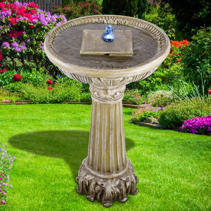 Gartenbrunnen Brunnen Zierbrunnen Zimmerbrunnen Springbrunnen Brunnen mit LED-Licht 230V Wasserfall