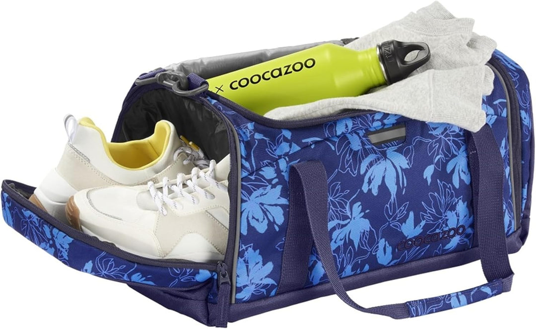 coocazoo Sporttasche „Tropical Night”, blau, Hauptfach, Nasswäschefach, Seitentasche, Reflektoren, 2