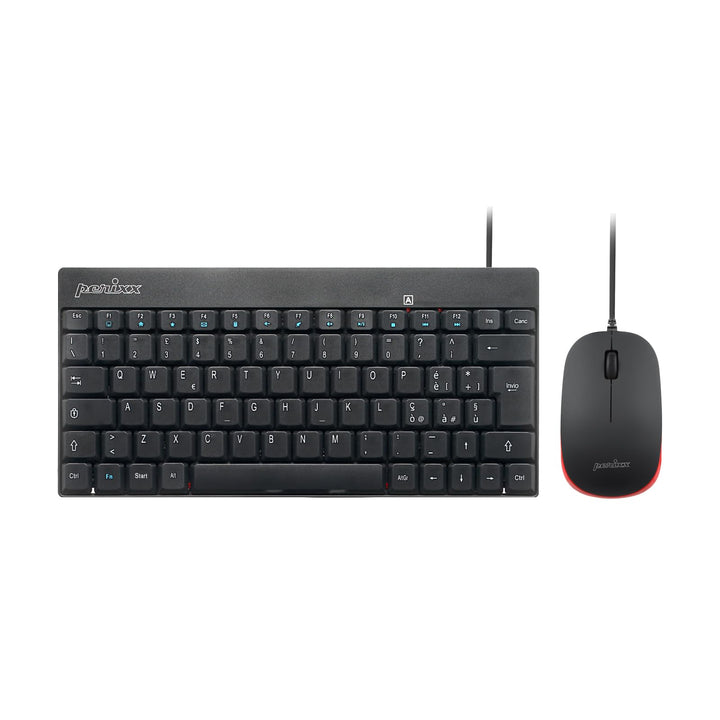 Perixx PERIDUO-212 Set Maus und Tastatur klein verdrahtet für Windows, Schnellwahltasten und Multime