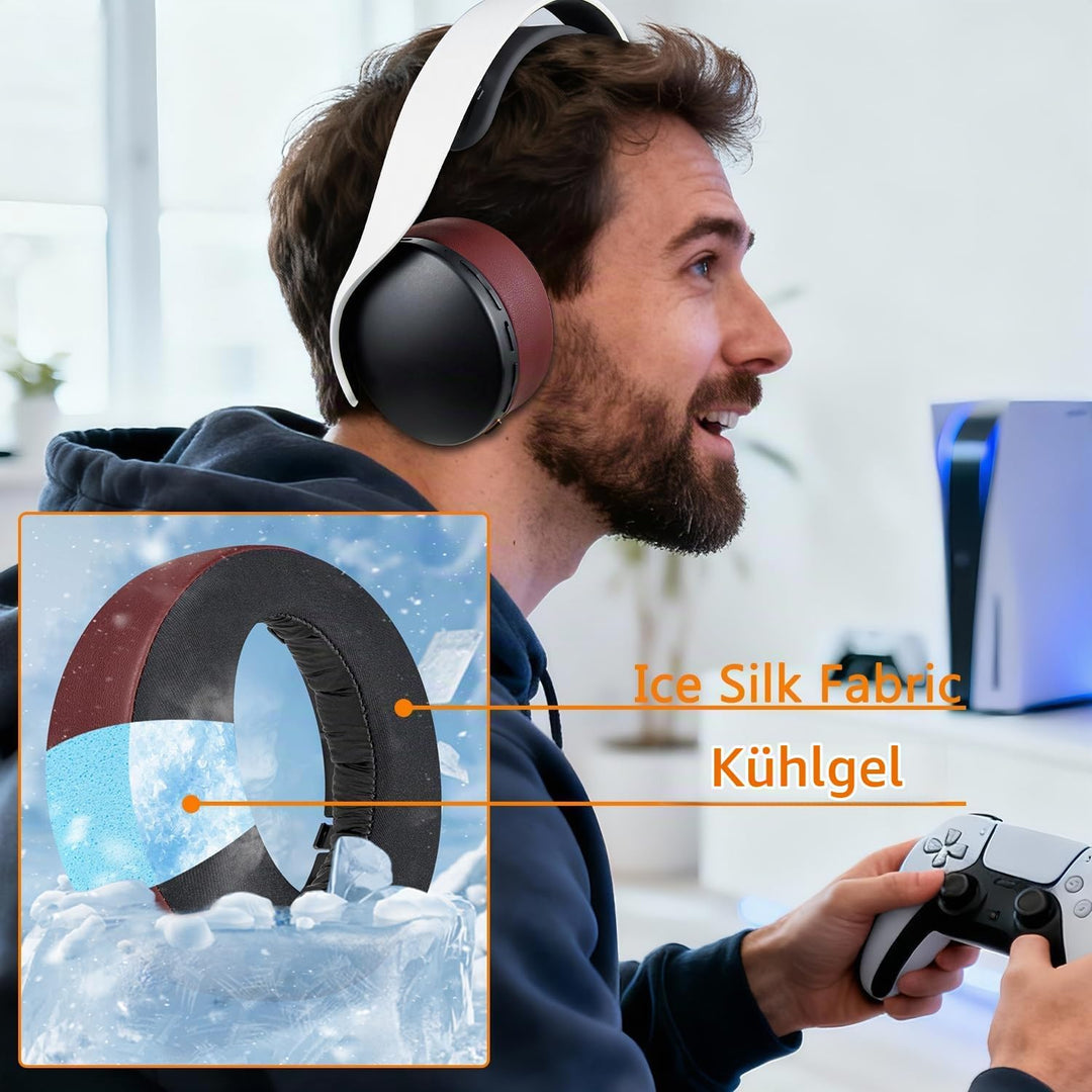 SOULWIT Kühlgel Ersatz Polster Ohrpolster für Sony PS 5 Puls PS5 3D Wireless Headset, Ersatzpolster