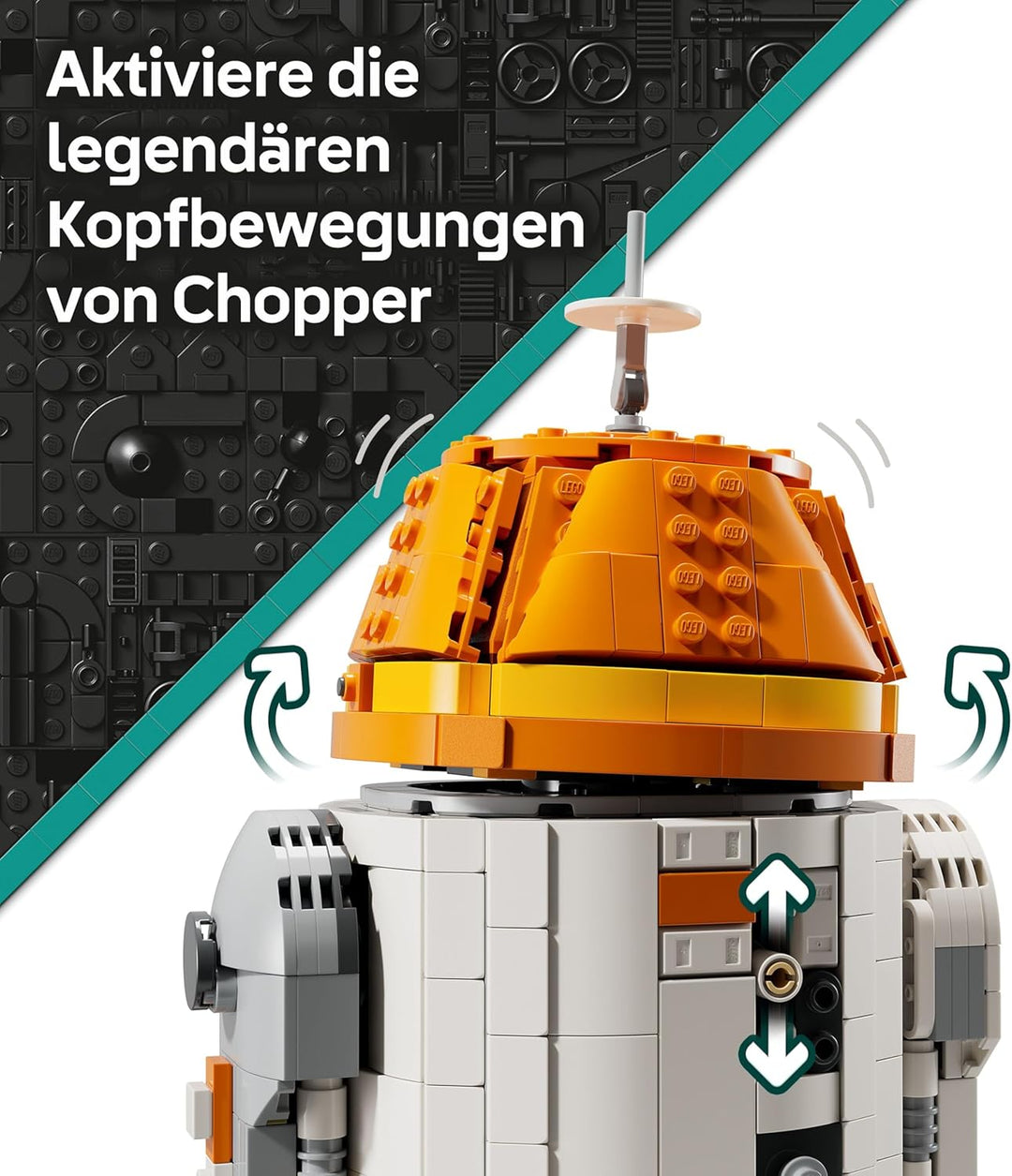 LEGO Star Wars 75416 Ahsoka Astromech-Droide Chopper (C1-10P) Figur - Spielzeug mit beweglichem Kopf
