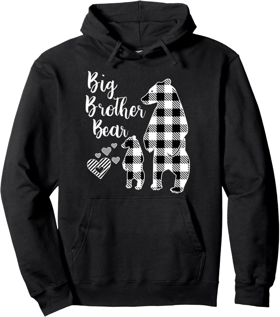 Big Brother Bear Pyjama, Büffelmuster, Grau Pullover Hoodie