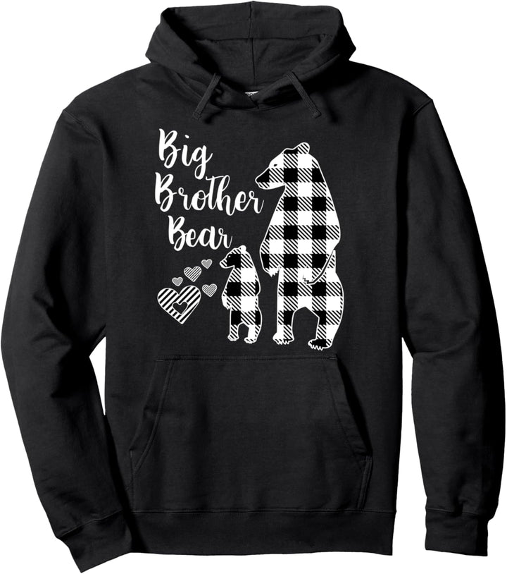 Big Brother Bear Pyjama, Büffelmuster, Grau Pullover Hoodie
