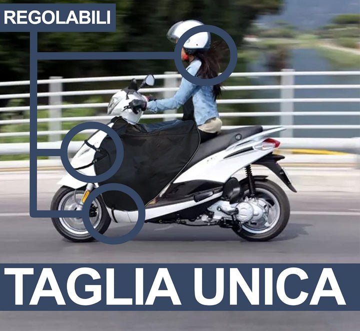 Auto Accessori Lupex Universal-Fusssack für Scooter und Motorrad, verstellbar, wasserdicht und windd