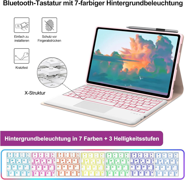 FOGARI Tastatur Hülle für Honor Magic Pad 2 Tablet 12,3 Zoll, Multi Touch Trackpad, 7 Farben Beleuch