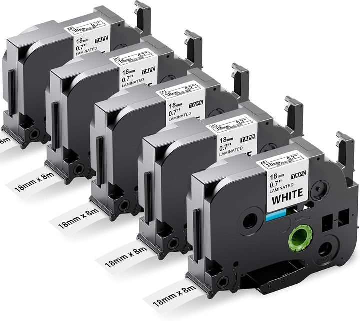 Upwinning Tz 241 D410 Bänder 18mm Kompatible mit Brother P-Touch Bänder 18 mm x 8 m, TZe-241 Tze241