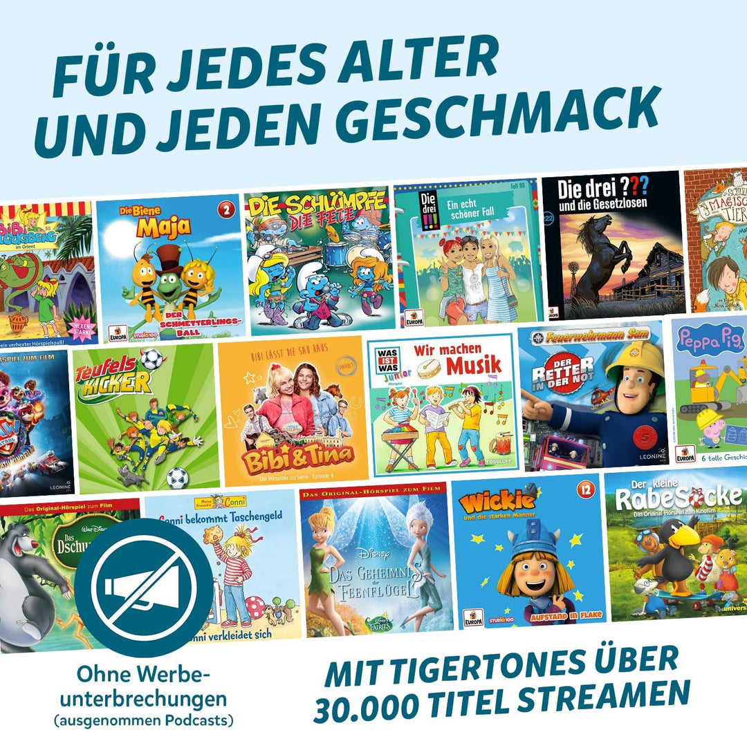 tigermedia tigertones Duo Prepaid-Zugang 6 Monate | Audio-Streamingdienst für Kinder | Über 30.000 A