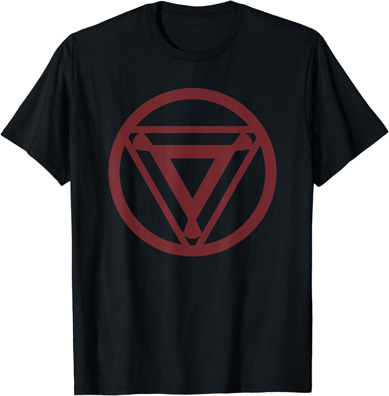 Womens Marvel Iron Man Arc Reactor Emblem Graphic T-Shirt Small Black