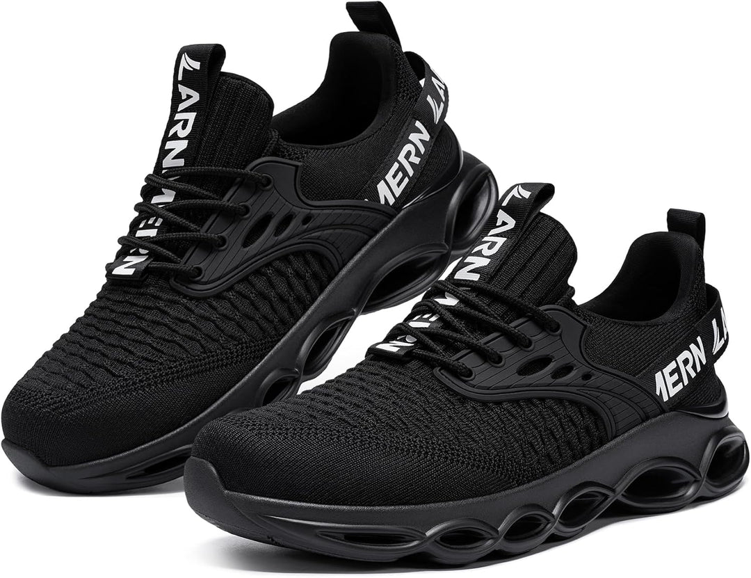 LARNMERN Arbeitsschuhe Herren Sicherheitsschuhe Mode Anti Smashing Stahlkappenschuhe Atmungsaktiv Dä