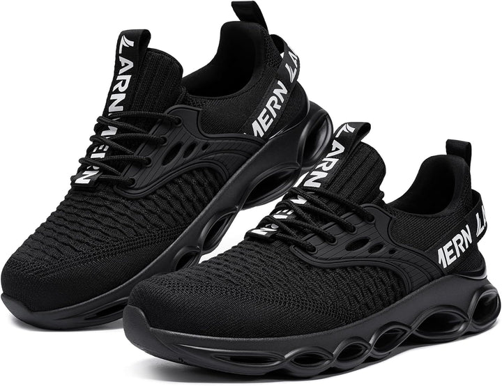 LARNMERN Arbeitsschuhe Herren Sicherheitsschuhe Mode Anti Smashing Stahlkappenschuhe Atmungsaktiv Dä