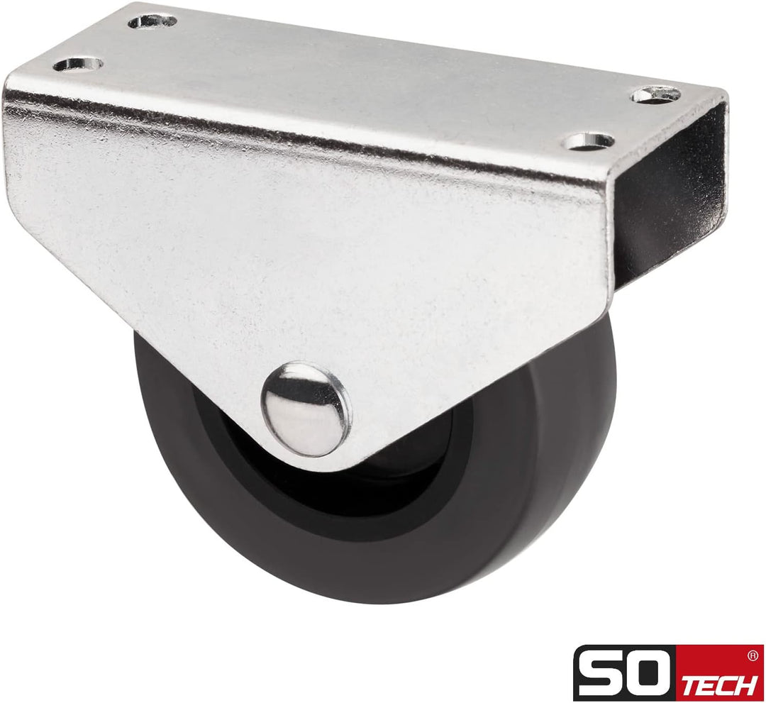 Sotech 16er Set Kastenrolle PASSAU (Ø 50 mm, für Unterbaumontage, dunkelgrau) Möbelrolle, leise und