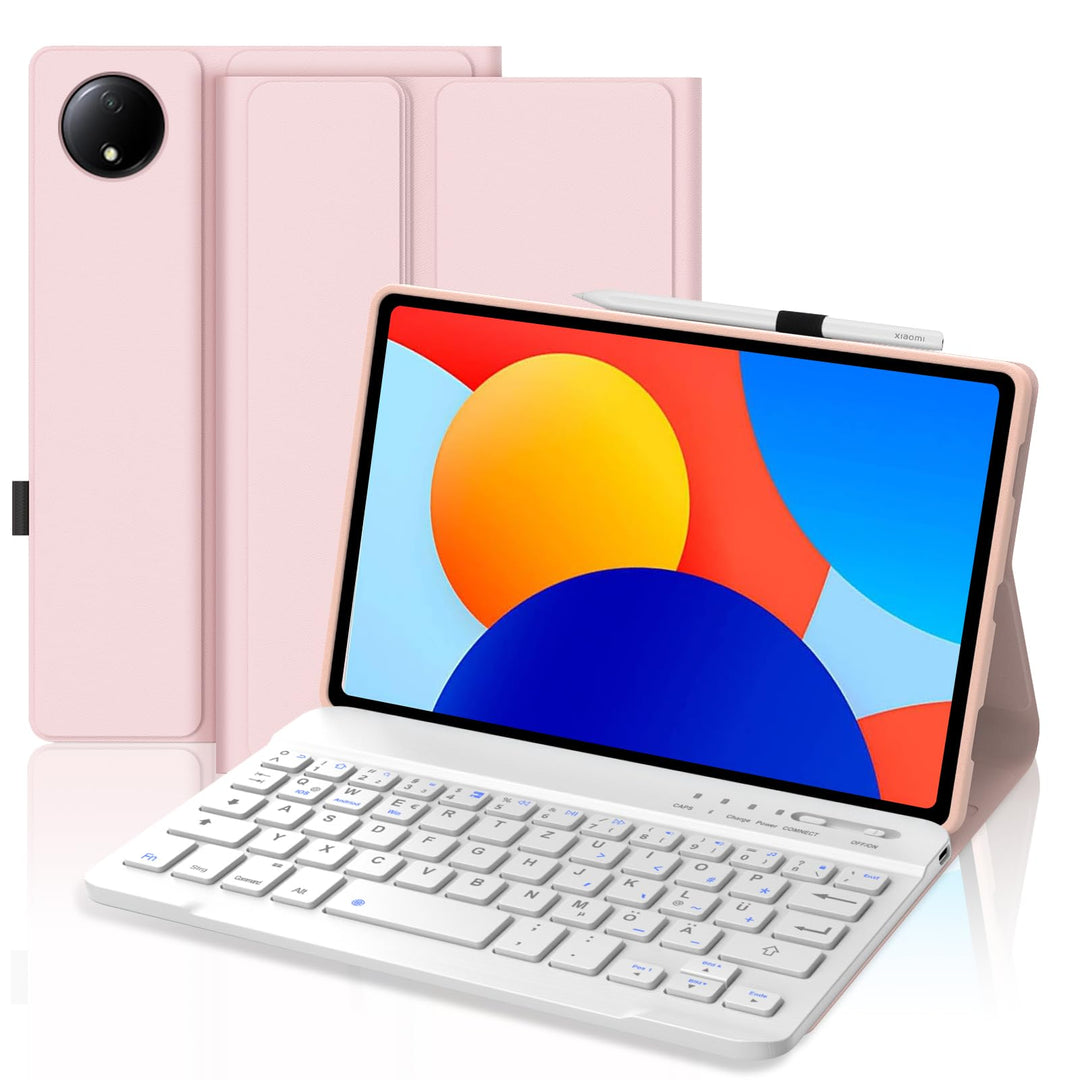Tastatur Hülle für Xiaomi Redmi Pad SE 8.7 Zoll 2024, QWERTZ Layout Deutscher, Hülle Tastatur mit Ma