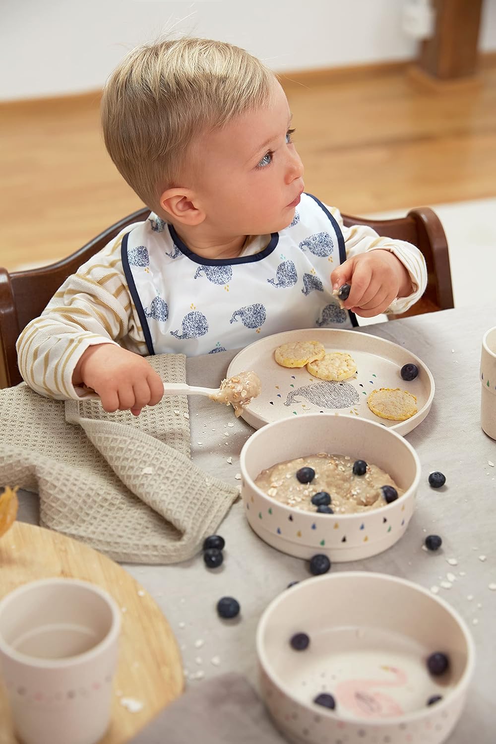 LÄSSIG Kindergeschirr Set (Teller, Becher, Schälchen, Löffel) ohne , BPA-frei, für Spülmaschine und