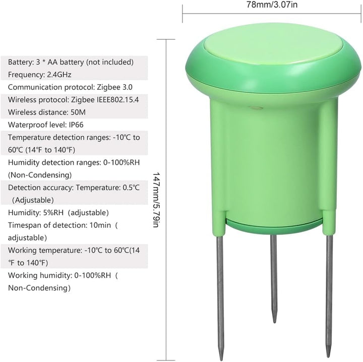 Tuya ZigBee Bodentester Temperatur- und Feuchtigkeitssensor IP66-Wasserschutzklasse APP-Steuerungsun
