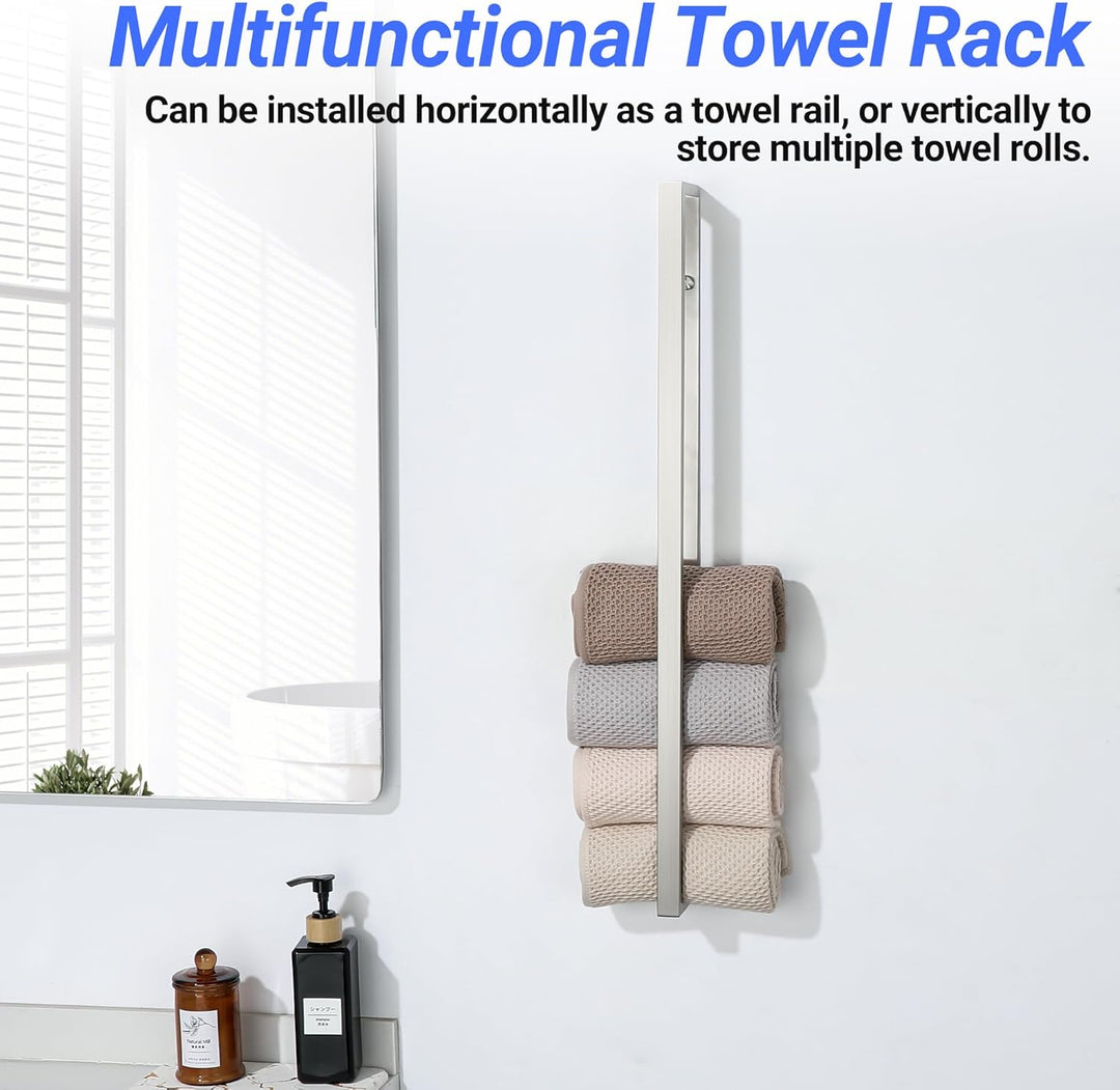 SAYAYO Handtuchhalter Handtuchstange mit Bohren Gebürstet Gästehandtuchhalter Wandmontage Edelstahl