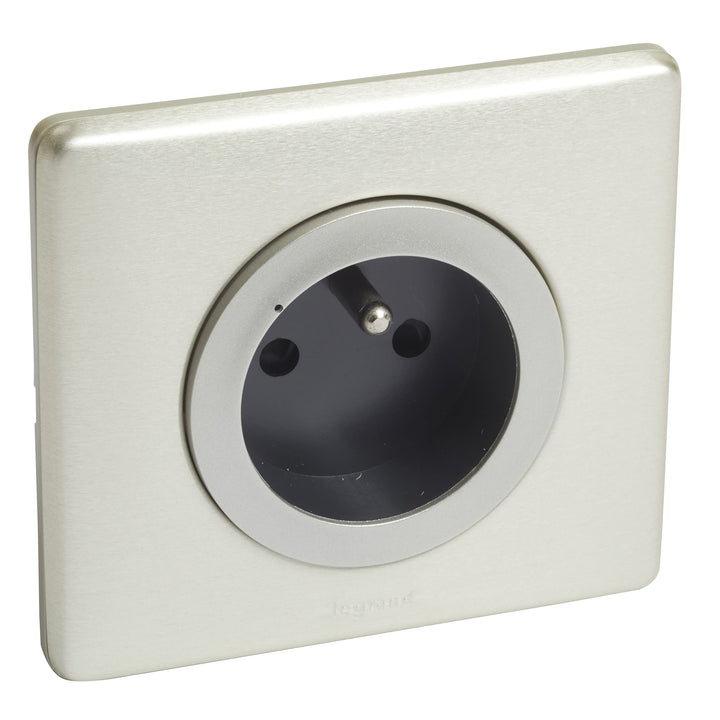 Legrand LEG67775 Wall Plate, 3680 W, Metall-titane, Metall-titane