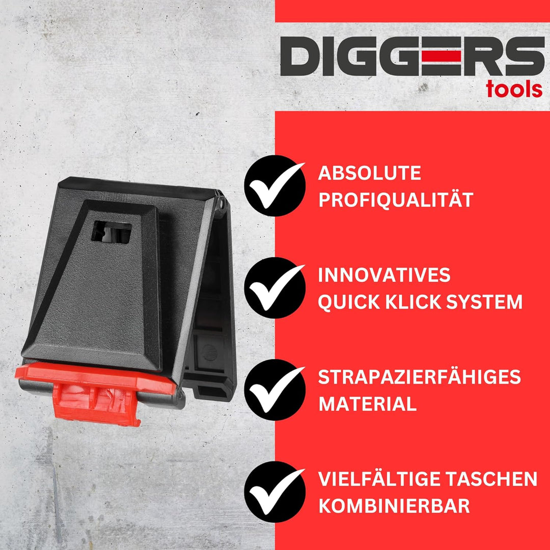 Diggers Tools - 3er Set Quick Klik Adapter [ Ersatz Clips zum Sparpreis ] - Flexibel Kombinierbare W