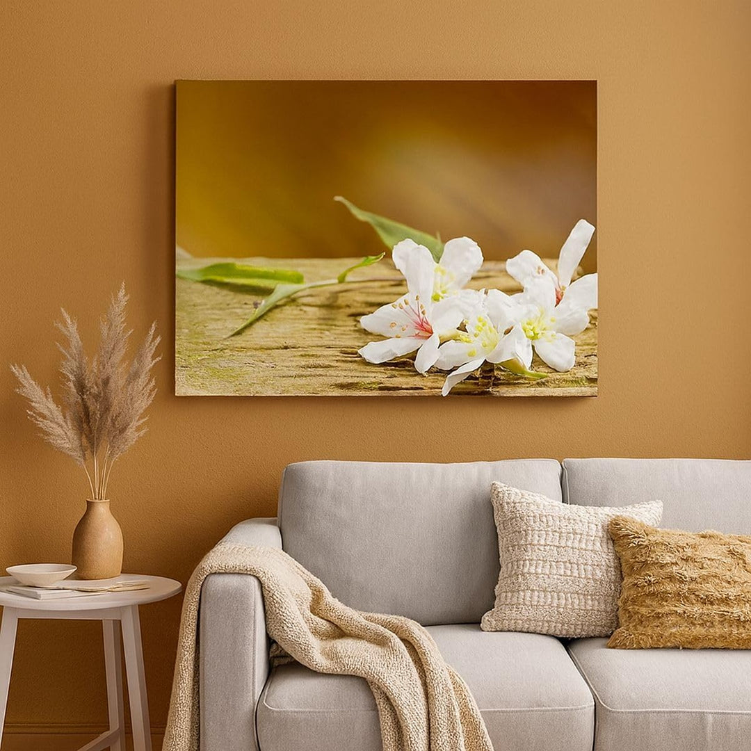ARTTOR Bilder auf Leinwand 100x70cm Leinwandbild Asien spa bambus blume Gross Wanddeko Bild Schlafzi