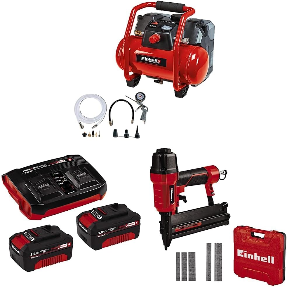 Einhell Akku-Kompressor TE-AC 36/6/8 Li OF Set Power X-Change (36 V, max. 8 bar, 6 l-Tank, 130 l/min