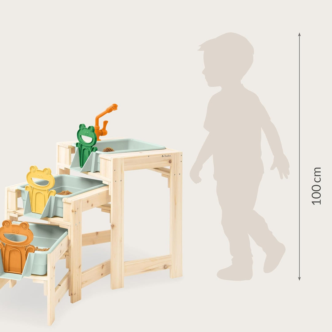 PINOLINO Wasserspieltisch-Set Frolino, 3-teilig, Outdoor Wasserspielzeug für Kinder, Gartenspielzeug